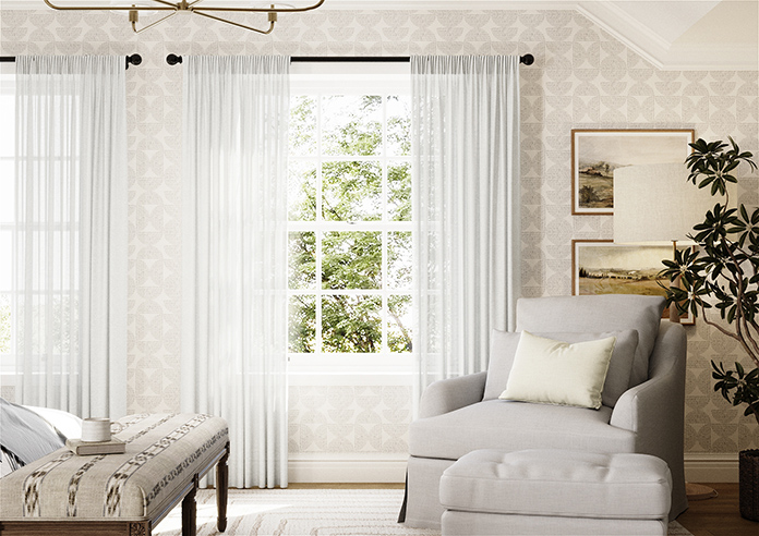 Gemstone Voile, White - Made to Measure Curtains - Image 3